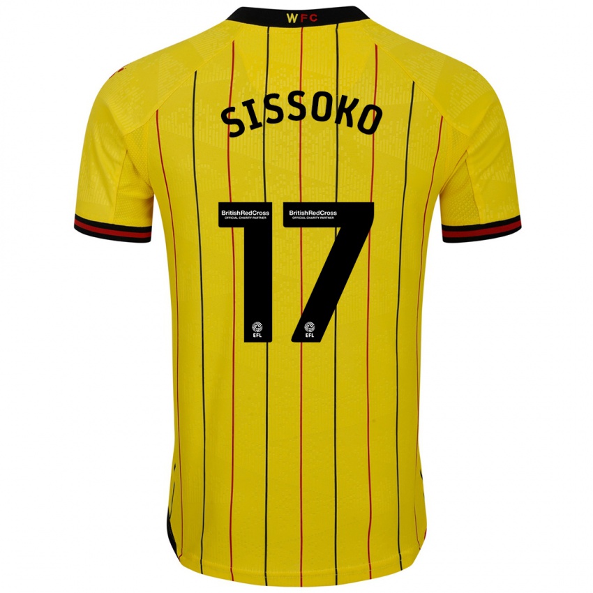 Hombre Camiseta Moussa Sissoko #17 Amarillo Negro 1ª Equipación 2024/25 La Camisa