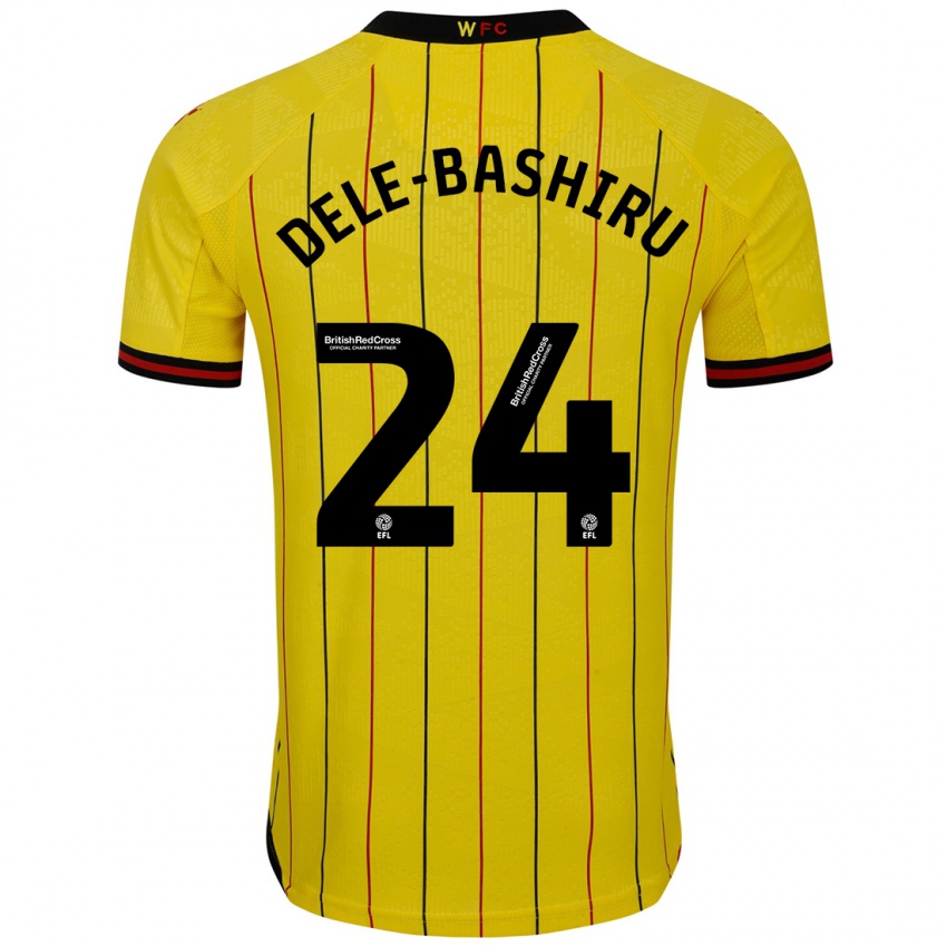 Hombre Camiseta Tom Dele-Bashiru #24 Amarillo Negro 1ª Equipación 2024/25 La Camisa