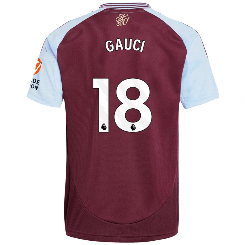 Hombre Camiseta Joe Gauci #18 Borgoña Azul Cielo 1ª Equipación 2024/25 La Camisa