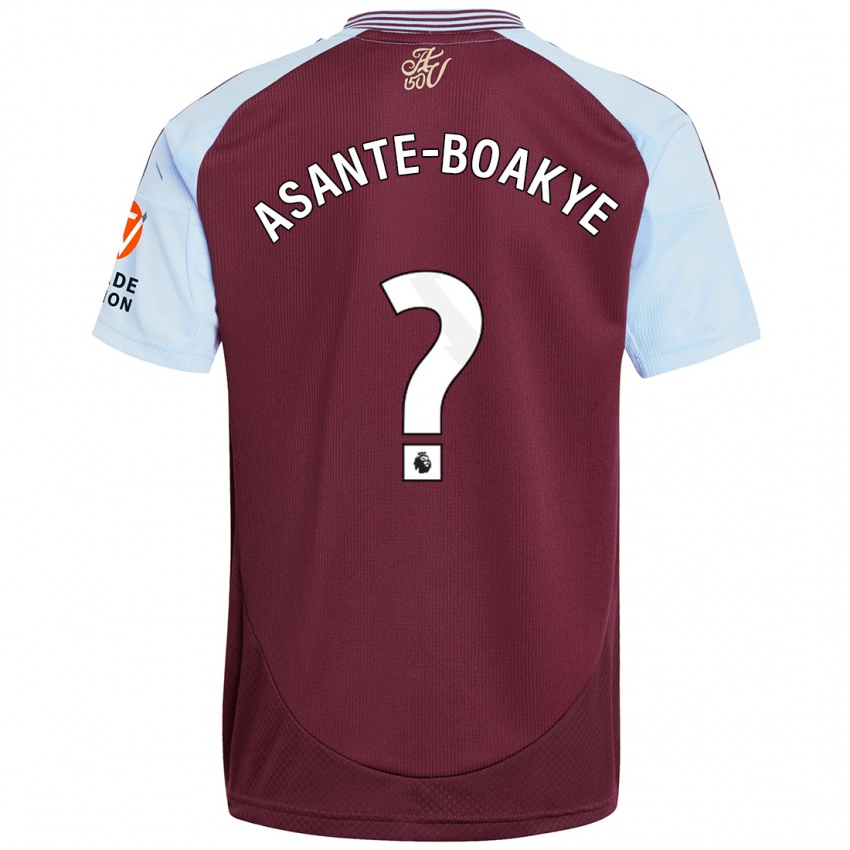 Hombre Camiseta Max Asante-Boakye #0 Borgoña Azul Cielo 1ª Equipación 2024/25 La Camisa