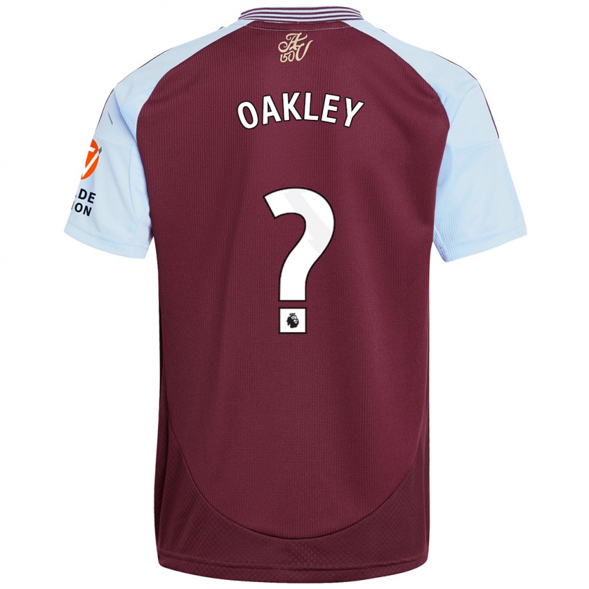 Hombre Camiseta Rhys Oakley #0 Borgoña Azul Cielo 1ª Equipación 2024/25 La Camisa