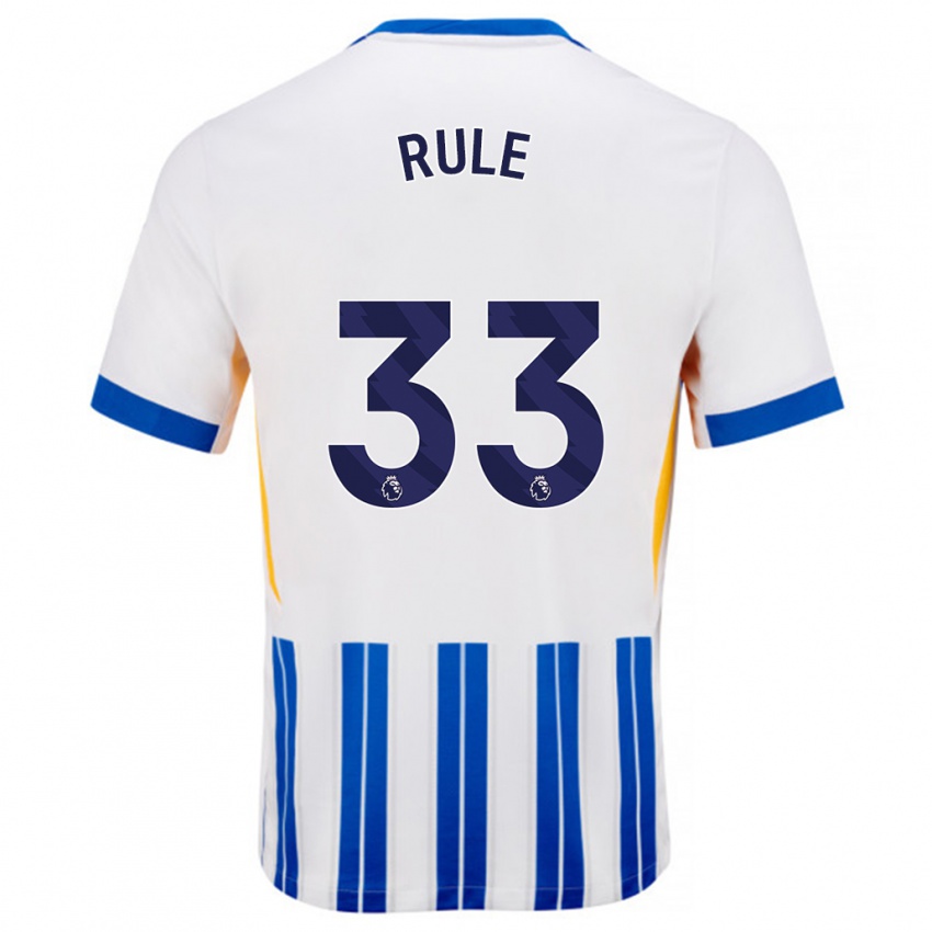 Hombre Camiseta Charlize Jayde Rule #33 Blanco Azul Rayas 1ª Equipación 2024/25 La Camisa