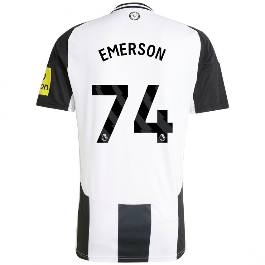 Hombre Camiseta Johnny Emerson #74 Blanco Negro 1ª Equipación 2024/25 La Camisa