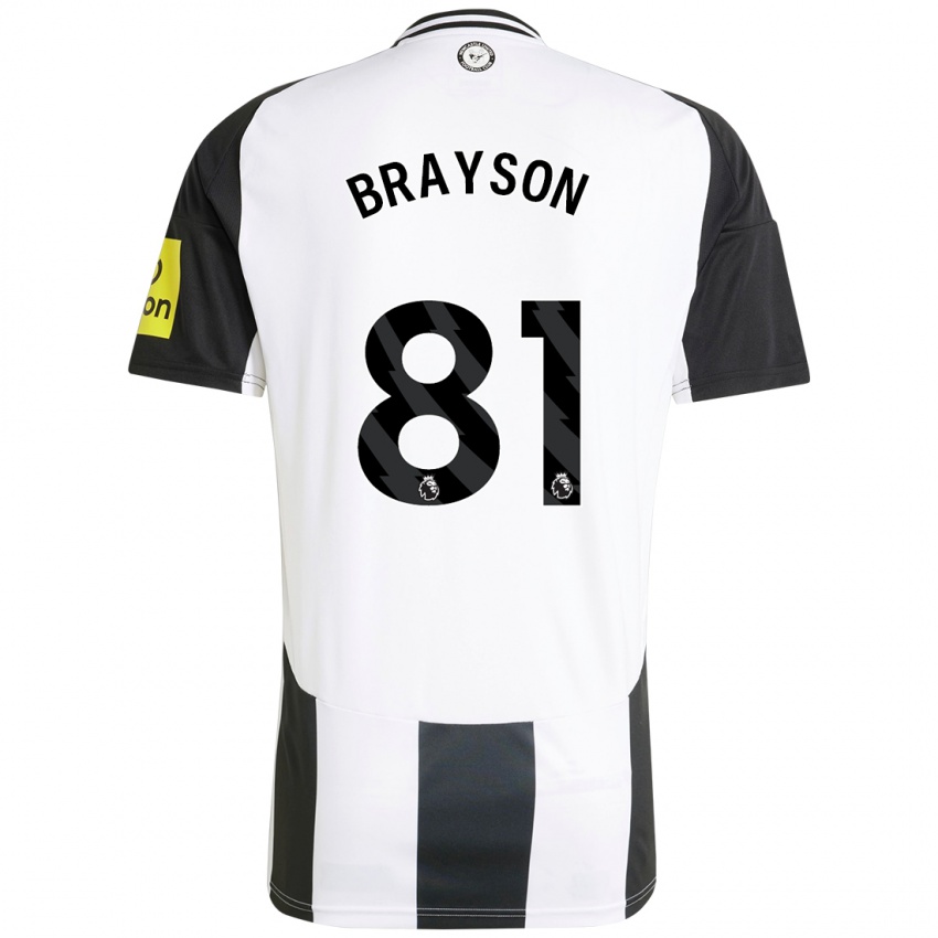 Hombre Camiseta Joe Brayson #81 Blanco Negro 1ª Equipación 2024/25 La Camisa