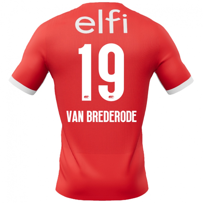 Hombre Camiseta Myron Van Brederode #19 Rojo Blanco 1ª Equipación 2024/25 La Camisa