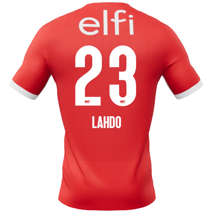 Hombre Camiseta Mayckel Lahdo #23 Rojo Blanco 1ª Equipación 2024/25 La Camisa