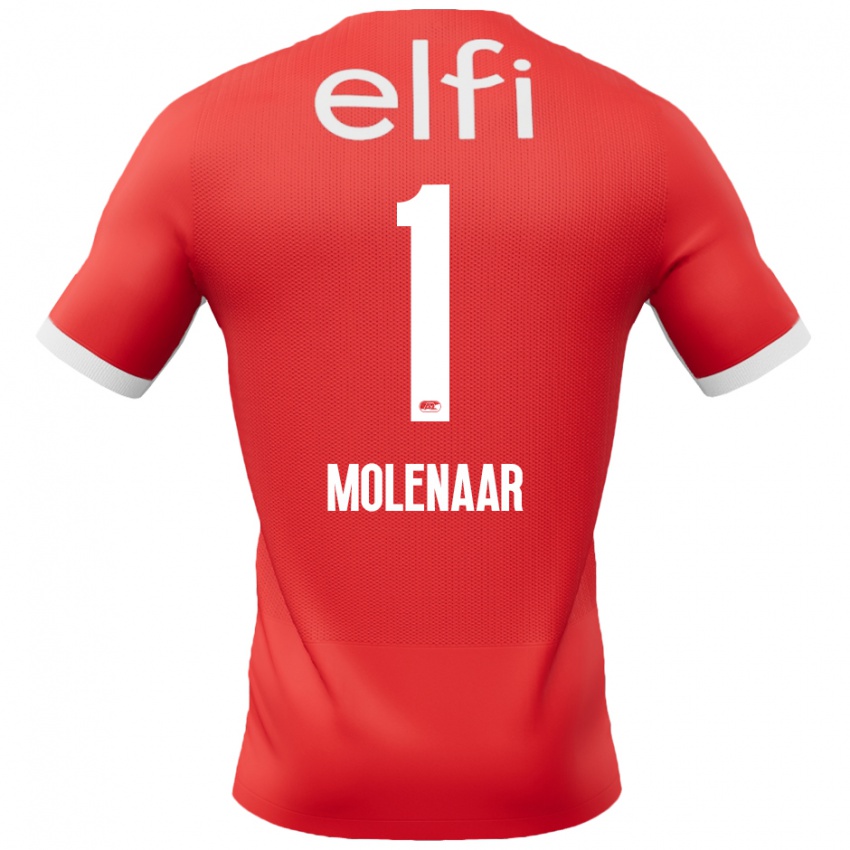 Hombre Camiseta Finn Molenaar #1 Rojo Blanco 1ª Equipación 2024/25 La Camisa