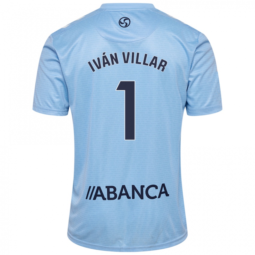 Hombre Camiseta Ivan Villar #1 Azul Cielo 1ª Equipación 2024/25 La Camisa