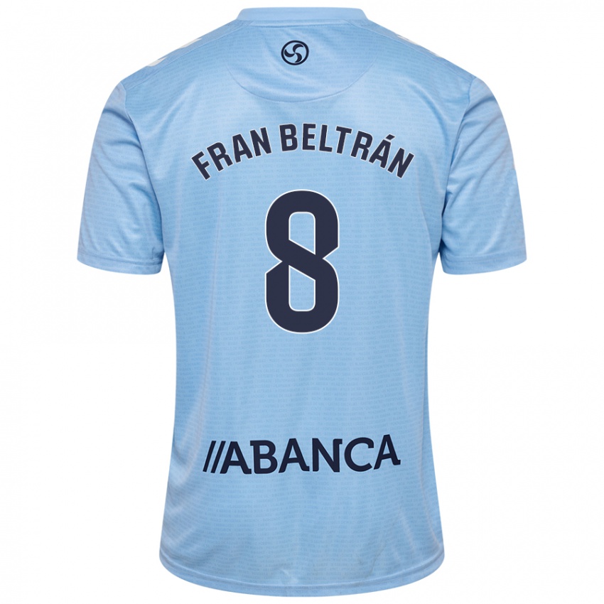 Hombre Camiseta Fran Beltran #8 Azul Cielo 1ª Equipación 2024/25 La Camisa