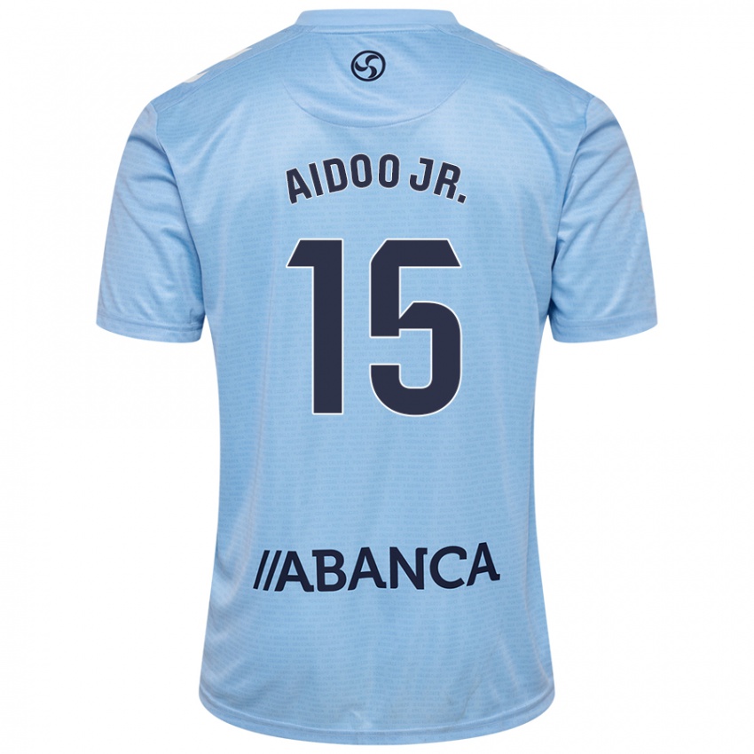 Hombre Camiseta Joseph Aidoo #15 Azul Cielo 1ª Equipación 2024/25 La Camisa