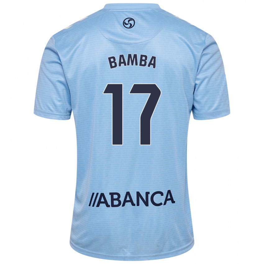 Hombre Camiseta Jonathan Bamba #17 Azul Cielo 1ª Equipación 2024/25 La Camisa