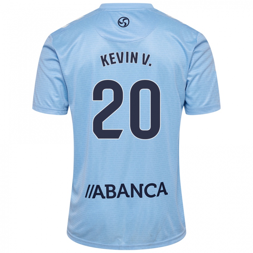 Hombre Camiseta Kevin Vazquez #20 Azul Cielo 1ª Equipación 2024/25 La Camisa