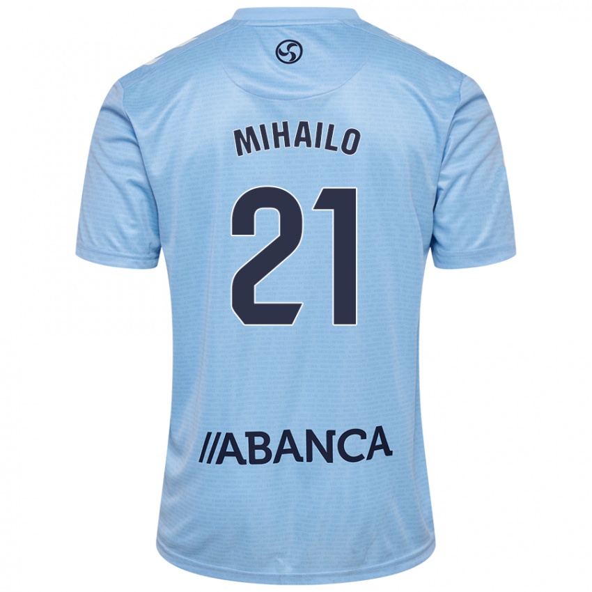 Hombre Camiseta Mihailo Ristic #21 Azul Cielo 1ª Equipación 2024/25 La Camisa