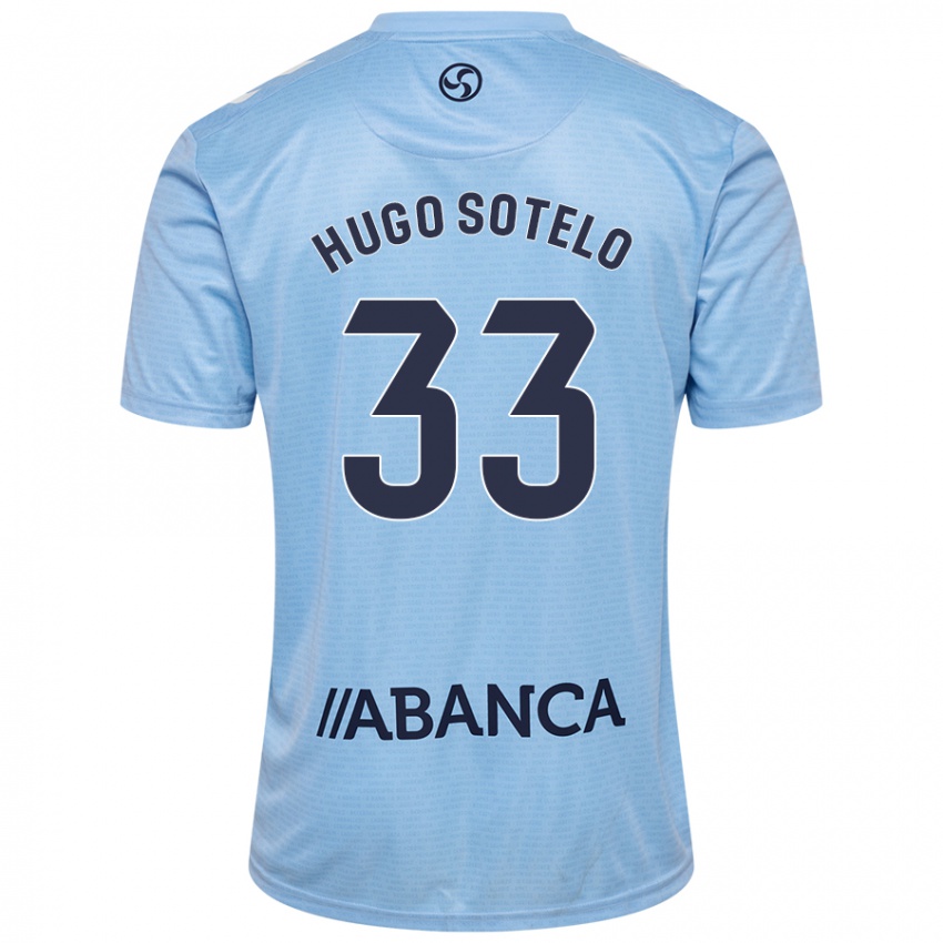 Hombre Camiseta Hugo Sotelo #33 Azul Cielo 1ª Equipación 2024/25 La Camisa