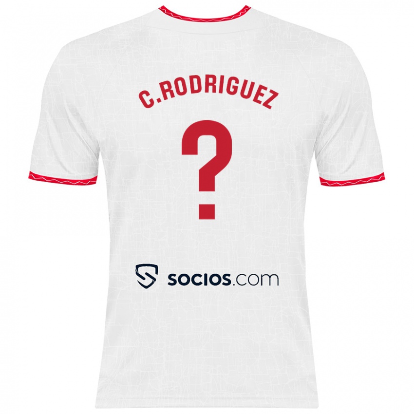 Hombre Camiseta Carlos Rodríguez #0 Blanco Rojo 1ª Equipación 2024/25 La Camisa