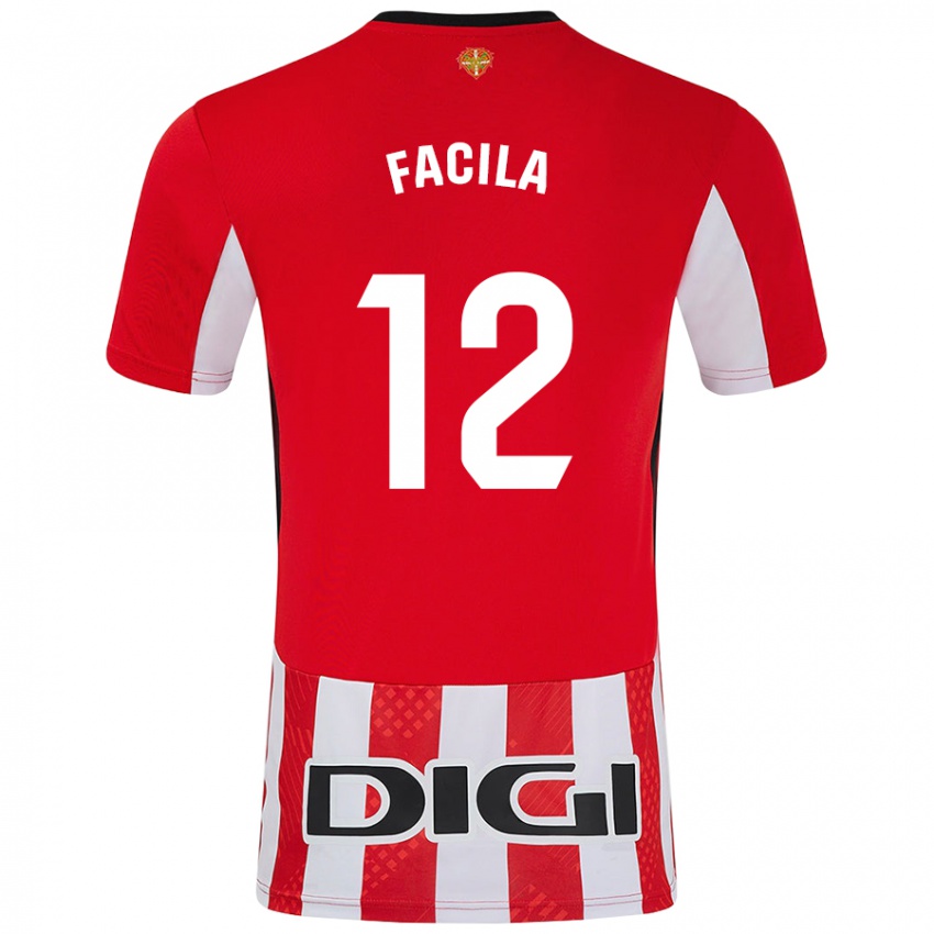 Hombre Camiseta Garazi Facila #12 Rojo Blanco 1ª Equipación 2024/25 La Camisa