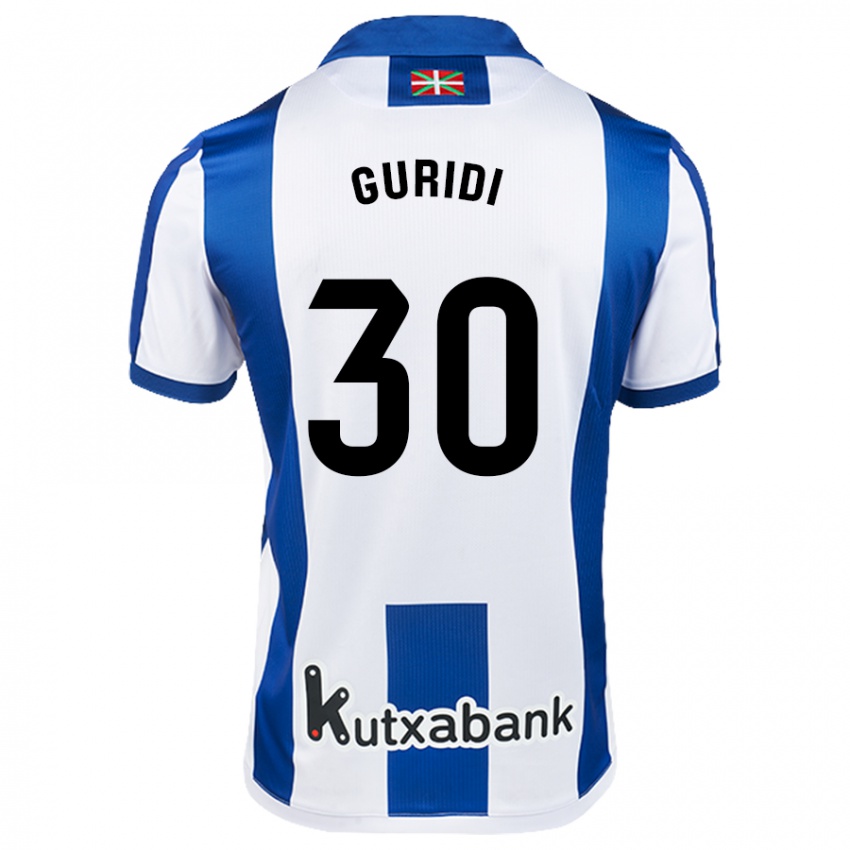 Hombre Camiseta Elene Guridi Mesonero #30 Blanco Azul 1ª Equipación 2024/25 La Camisa