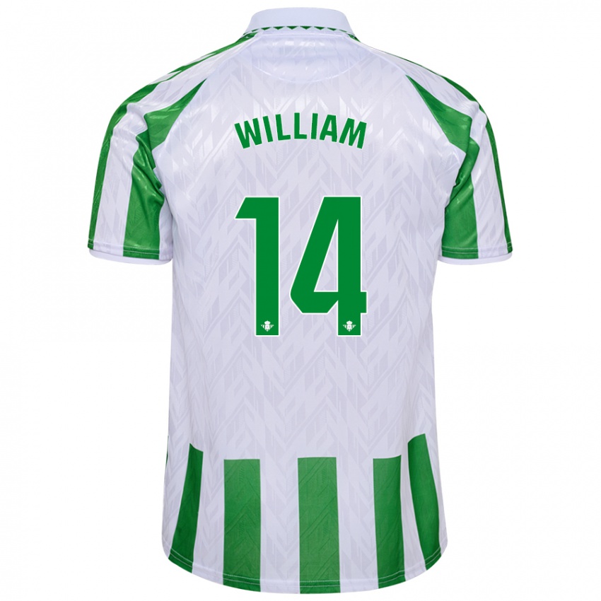 Hombre Camiseta William Carvalho #14 Verde Rayas Blancas 1ª Equipación 2024/25 La Camisa