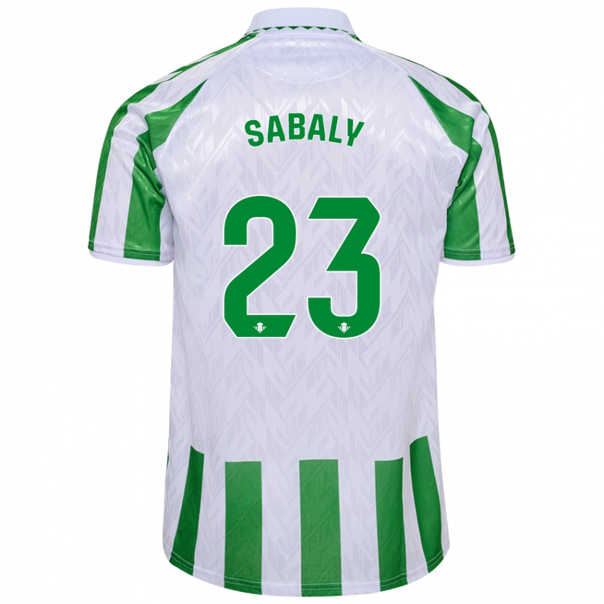 Hombre Camiseta Youssouf Sabaly #23 Verde Rayas Blancas 1ª Equipación 2024/25 La Camisa