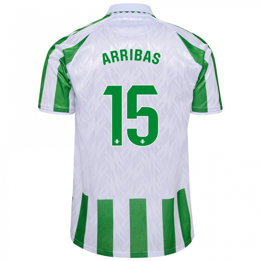 Hombre Camiseta Sergio Arribas #15 Verde Rayas Blancas 1ª Equipación 2024/25 La Camisa