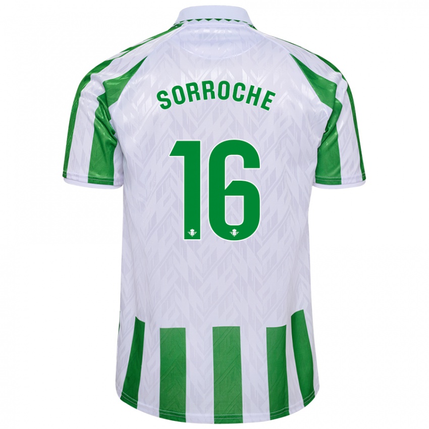 Hombre Camiseta Ginés Sorroche #16 Verde Rayas Blancas 1ª Equipación 2024/25 La Camisa