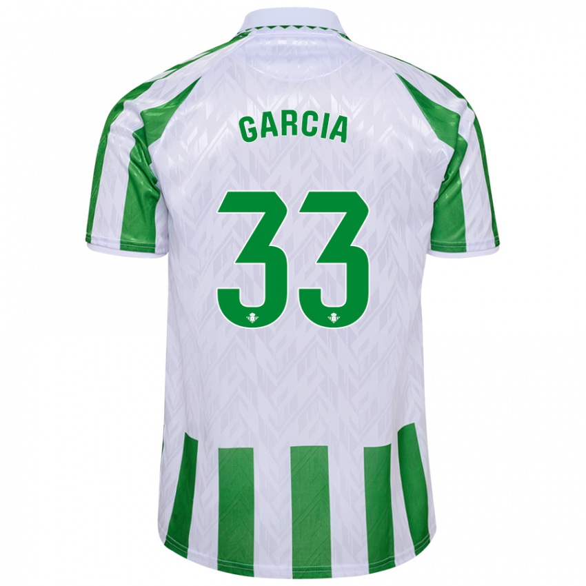 Hombre Camiseta Pablo García #33 Verde Rayas Blancas 1ª Equipación 2024/25 La Camisa