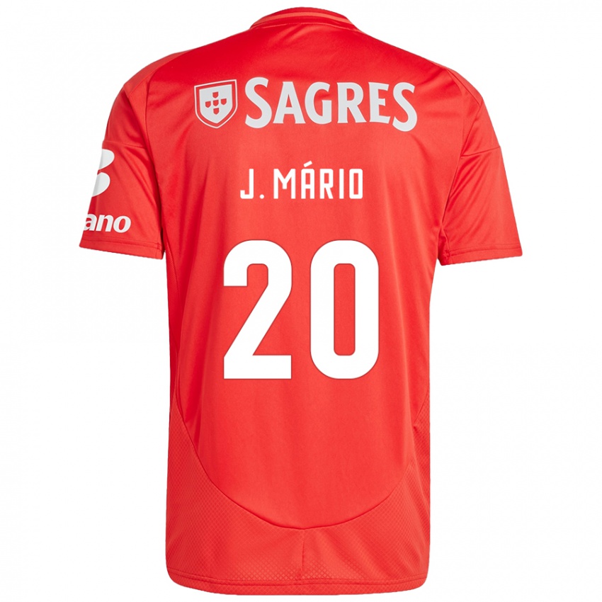 Hombre Camiseta Joao Mario #20 Rojo Blanco 1ª Equipación 2024/25 La Camisa