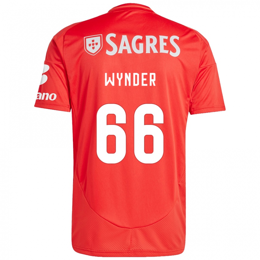 Hombre Camiseta Joshua Wynder #66 Rojo Blanco 1ª Equipación 2024/25 La Camisa