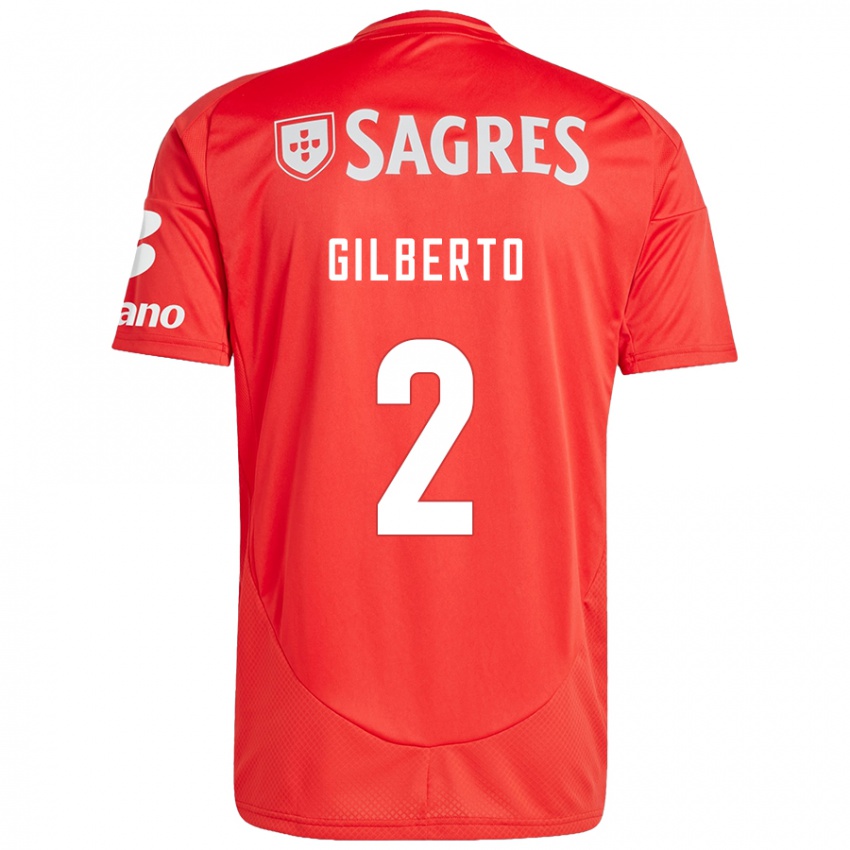 Hombre Camiseta Gilberto #2 Rojo Blanco 1ª Equipación 2024/25 La Camisa