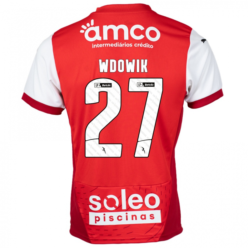 Hombre Camiseta Bartlomiej Wdowik #27 Rojo Blanco 1ª Equipación 2024/25 La Camisa