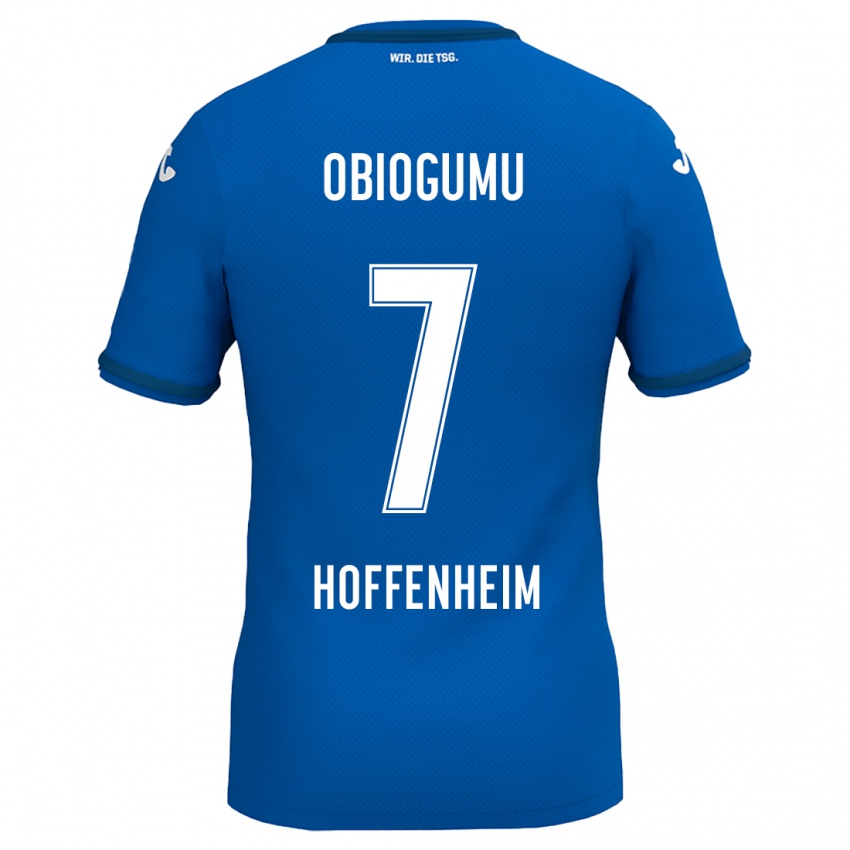 Hombre Camiseta Uche Obiogumu #7 Azul Real 1ª Equipación 2024/25 La Camisa