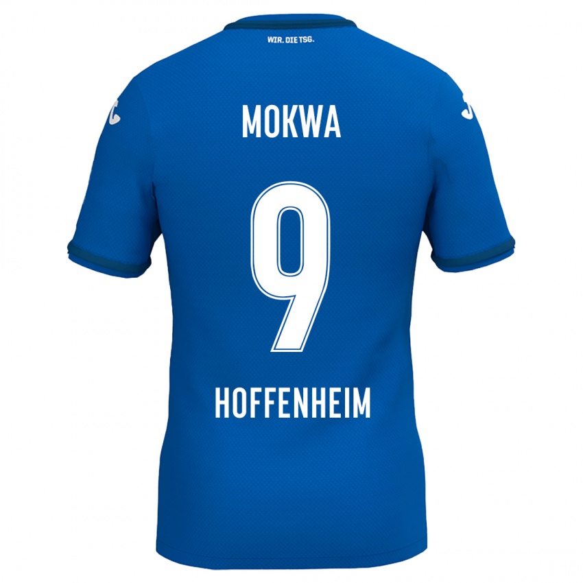 Hombre Camiseta David Mokwa #9 Azul Real 1ª Equipación 2024/25 La Camisa