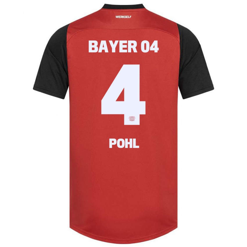 Hombre Camiseta Ferdinand Pohl #4 Rojo Negro 1ª Equipación 2024/25 La Camisa