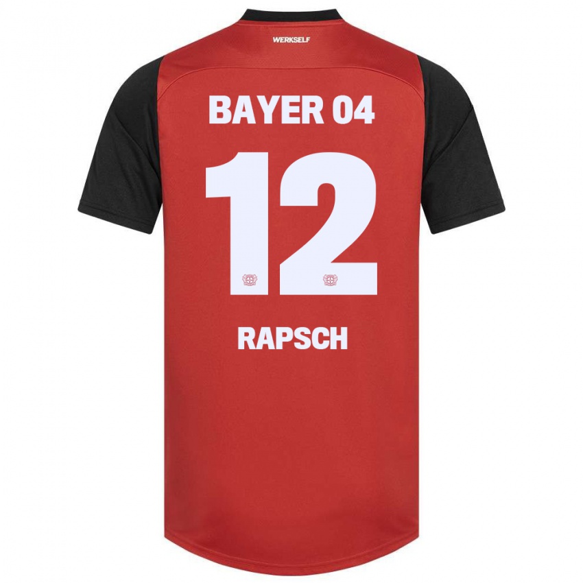 Hombre Camiseta Simeon Rapsch #12 Rojo Negro 1ª Equipación 2024/25 La Camisa