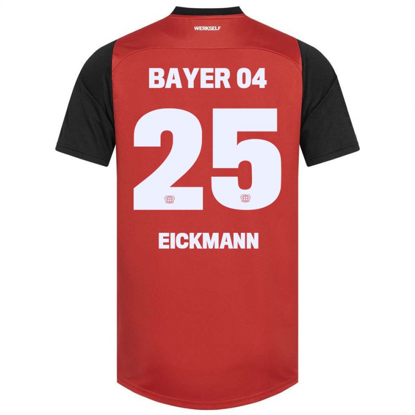 Hombre Camiseta Mia Eickmann #25 Rojo Negro 1ª Equipación 2024/25 La Camisa