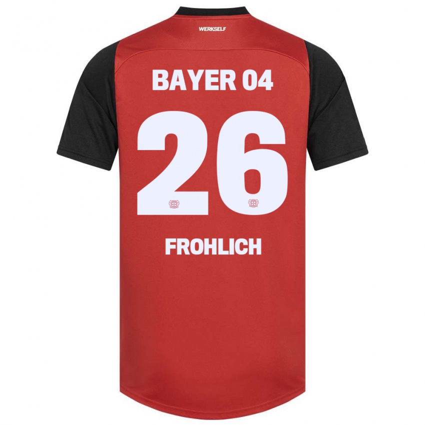 Hombre Camiseta Clara Fröhlich #26 Rojo Negro 1ª Equipación 2024/25 La Camisa