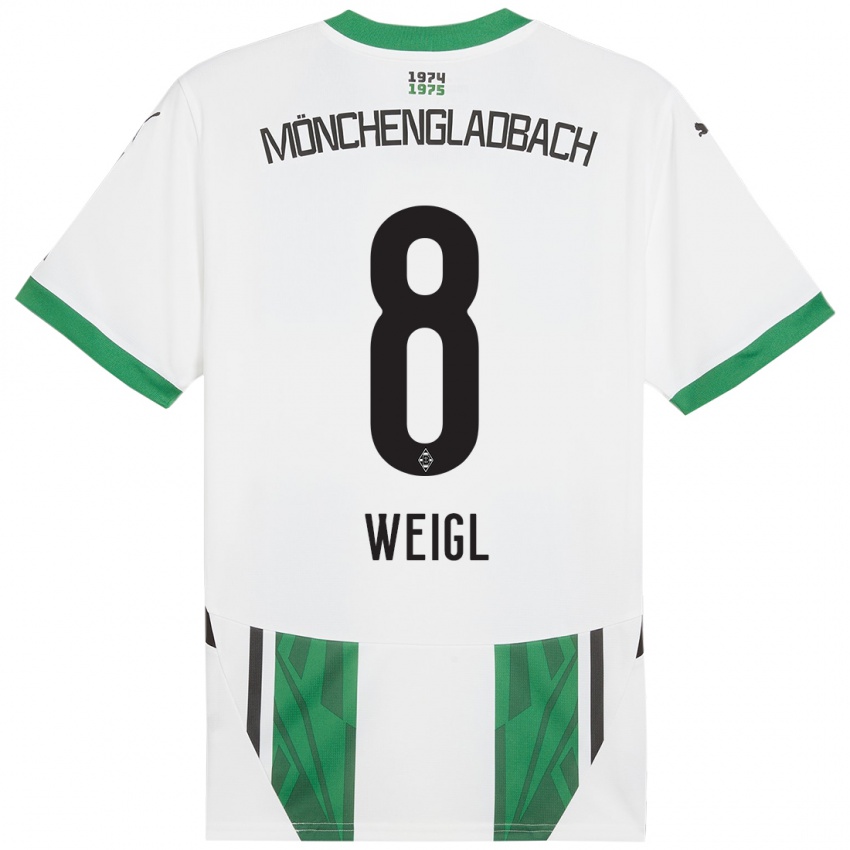 Hombre Camiseta Julian Weigl #8 Blanco Verde 1ª Equipación 2024/25 La Camisa