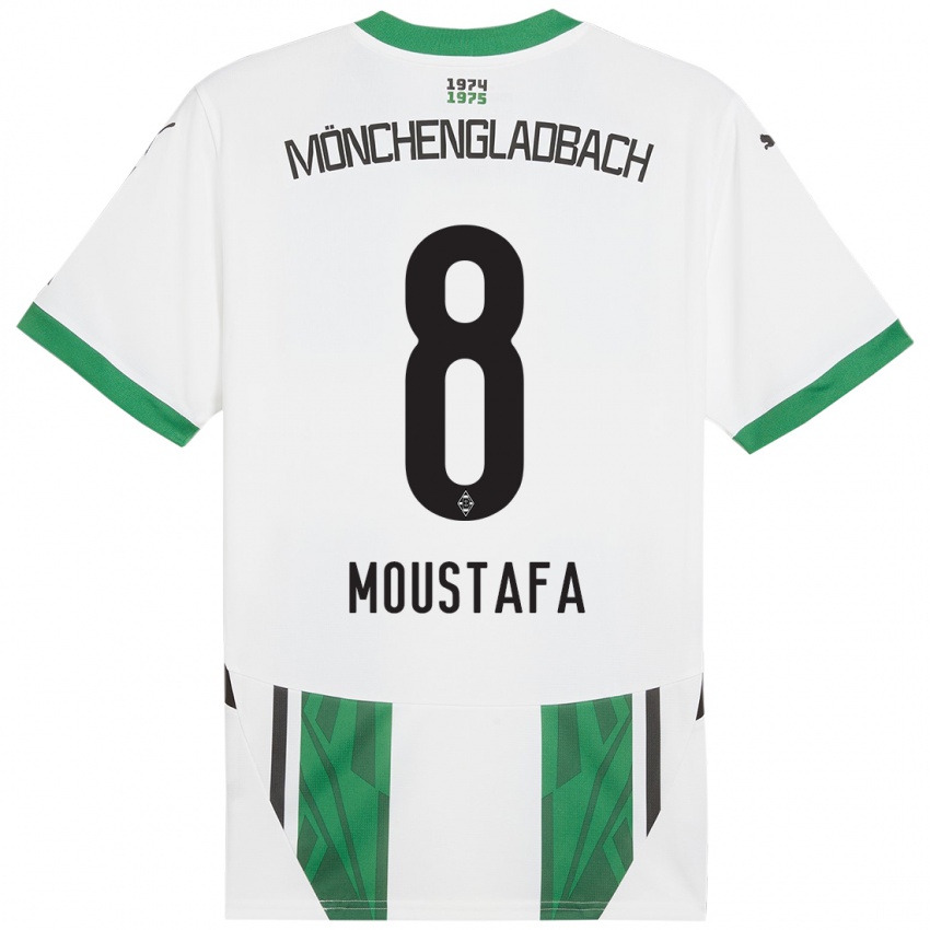 Hombre Camiseta Moustafa Ashraf Moustafa #8 Blanco Verde 1ª Equipación 2024/25 La Camisa