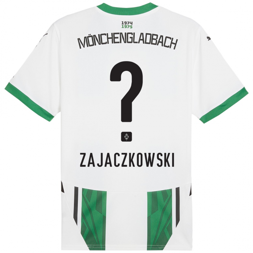 Hombre Camiseta Vincent Zajaczkowski #0 Blanco Verde 1ª Equipación 2024/25 La Camisa