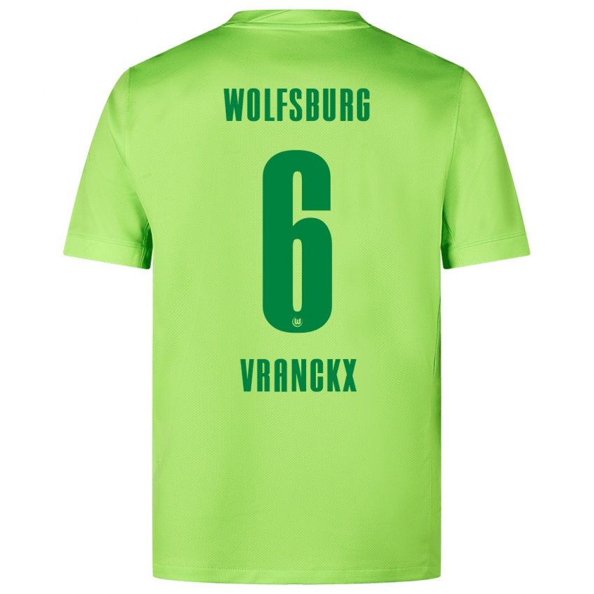 Hombre Camiseta Aster Vranckx #6 Verde Fluorescente 1ª Equipación 2024/25 La Camisa