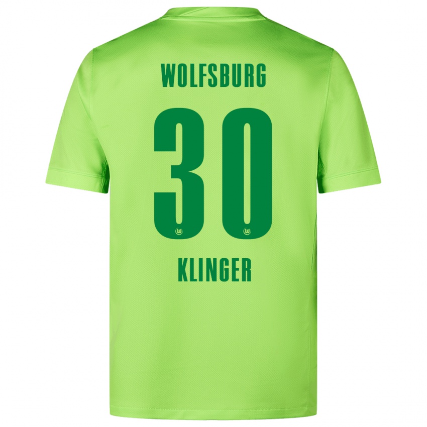 Hombre Camiseta Niklas Klinger #30 Verde Fluorescente 1ª Equipación 2024/25 La Camisa