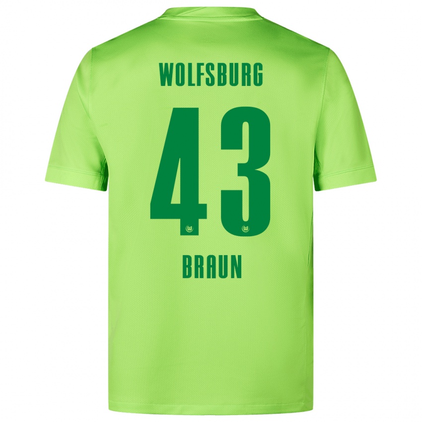 Hombre Camiseta Manuel Braun #43 Verde Fluorescente 1ª Equipación 2024/25 La Camisa