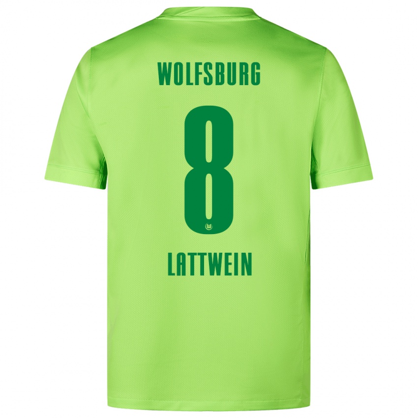 Hombre Camiseta Lena Lattwein #8 Verde Fluorescente 1ª Equipación 2024/25 La Camisa