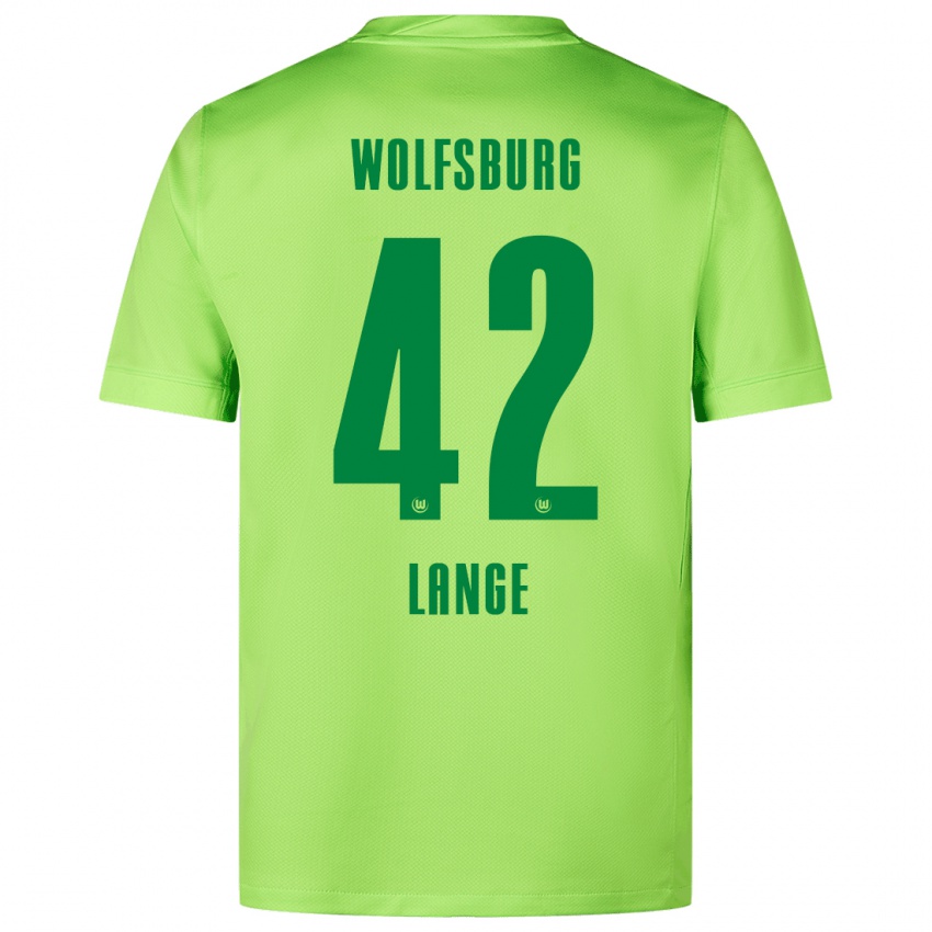 Hombre Camiseta Felix Lange #42 Verde Fluorescente 1ª Equipación 2024/25 La Camisa