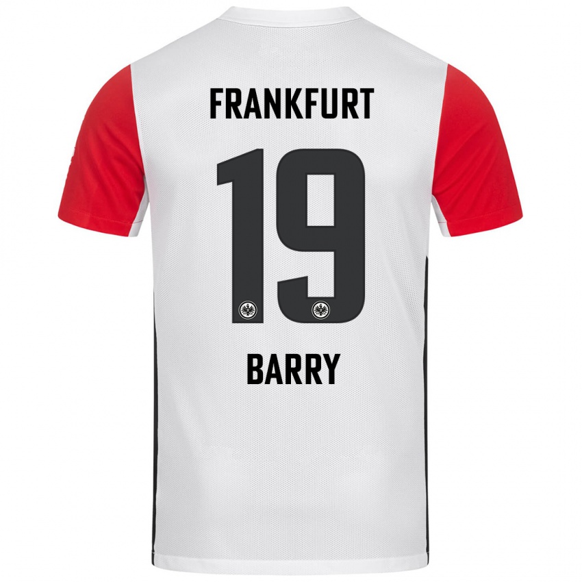 Hombre Camiseta Jasha Barry #19 Blanco Rojo 1ª Equipación 2024/25 La Camisa