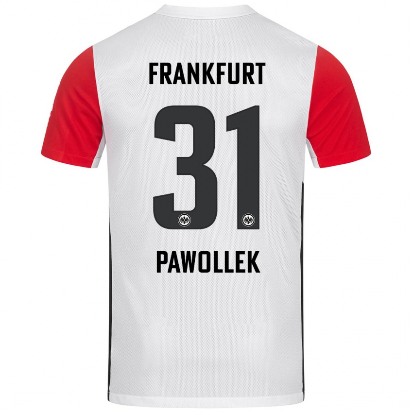 Hombre Camiseta Tanja Pawollek #31 Blanco Rojo 1ª Equipación 2024/25 La Camisa