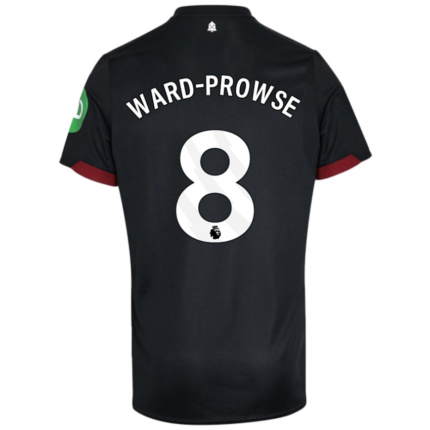 Hombre Camiseta James Ward-Prowse #8 Negro Blanco 2ª Equipación 2024/25 La Camisa