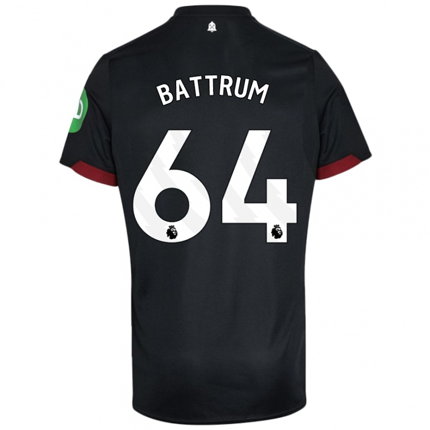 Hombre Camiseta Ryan Battrum #64 Negro Blanco 2ª Equipación 2024/25 La Camisa