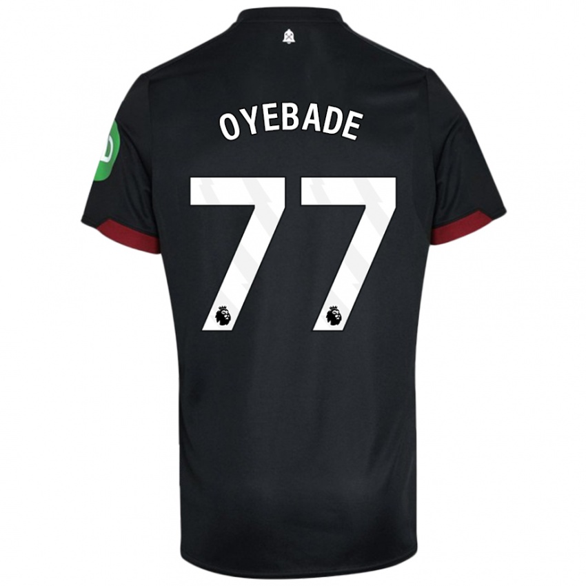 Hombre Camiseta Rayan Oyebade #77 Negro Blanco 2ª Equipación 2024/25 La Camisa