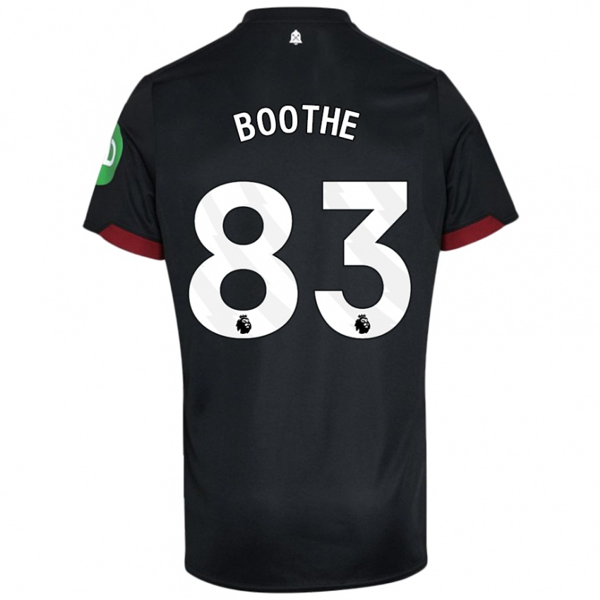 Hombre Camiseta Sebastian Boothe #83 Negro Blanco 2ª Equipación 2024/25 La Camisa